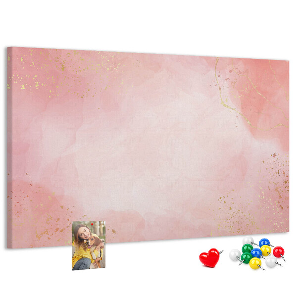Prikbord roze achtergrond met subtiele gouden accenten