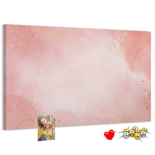 Prikbord roze achtergrond met subtiele gouden accenten