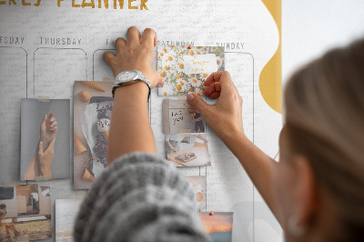 Kurkbord weekplanner met een abstract kleurrijk patroon