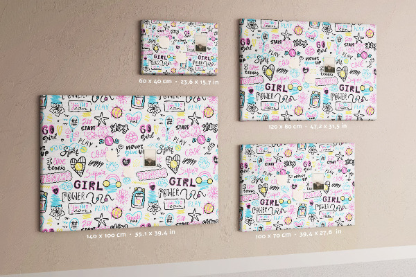 Prikbord met sportieve motieven en energieke slogans