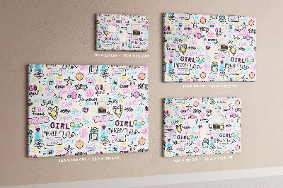 Prikbord met sportieve motieven en energieke slogans