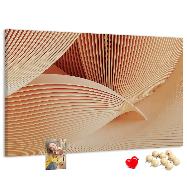 Prikbord golven in delicate beigetinten