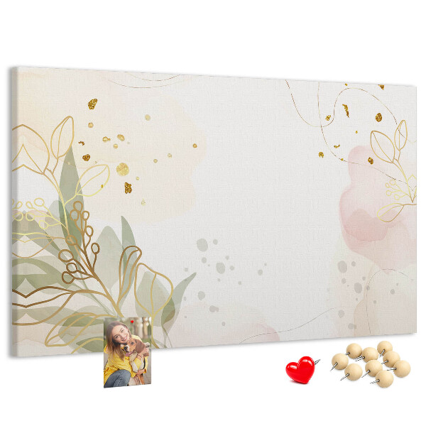 Kurkbord fijne bloemen op een pastelkleurige achtergrond