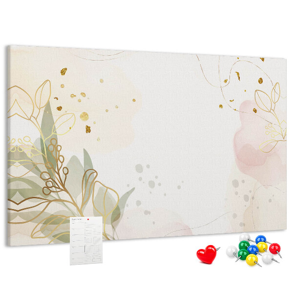 Kurkbord fijne bloemen op een pastelkleurige achtergrond