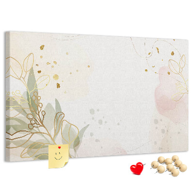Kurkbord fijne bloemen op een pastelkleurige achtergrond
