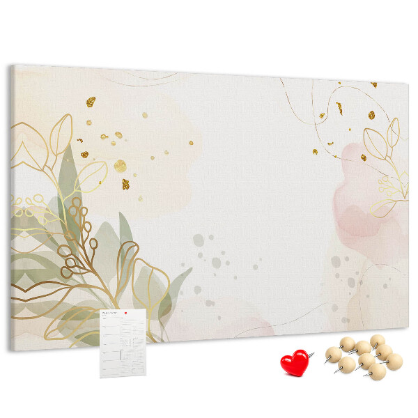 Kurkbord fijne bloemen op een pastelkleurige achtergrond
