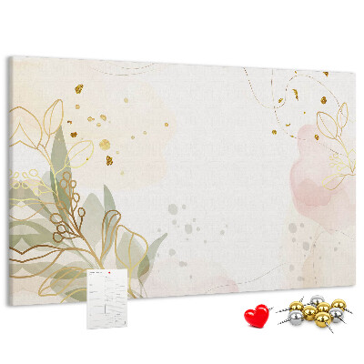 Kurkbord fijne bloemen op een pastelkleurige achtergrond