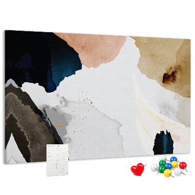 Kurkbord met abstracte stippen in gedempte kleuren