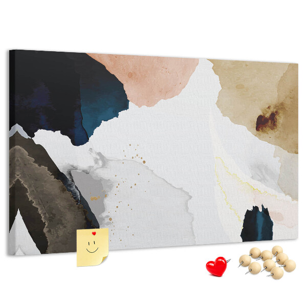 Kurkbord met abstracte stippen in gedempte kleuren