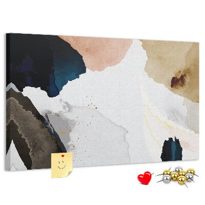 Kurkbord met abstracte stippen in gedempte kleuren