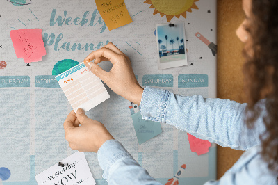 Prikbord ruimteweekkalender met raketten