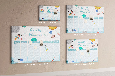 Prikbord ruimteweekkalender met raketten