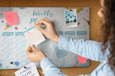 Prikbord ruimteweekkalender met raketten