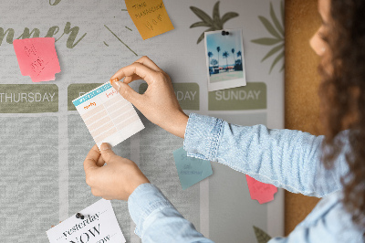 Prikbord weekplanner met plantenpatroon
