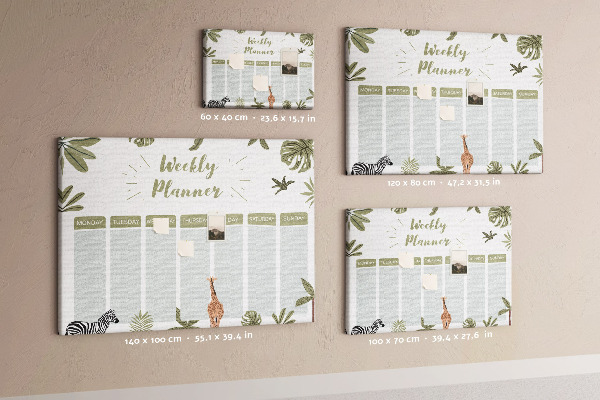 Prikbord weekplanner met plantenpatroon