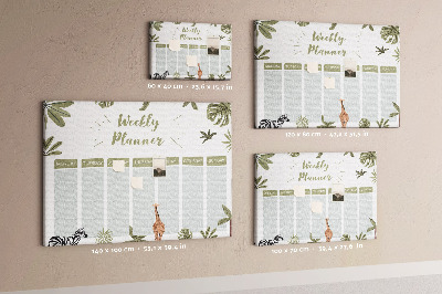Prikbord weekplanner met plantenpatroon
