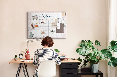 Prikbord maandplanner met plantenaccenten