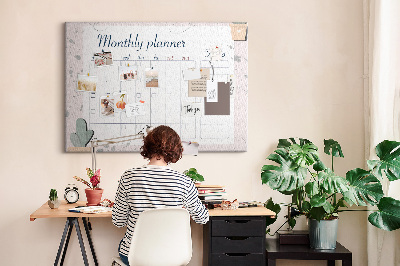 Prikbord maandplanner met plantenaccenten