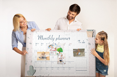 Prikbord maandplanner met plantenaccenten