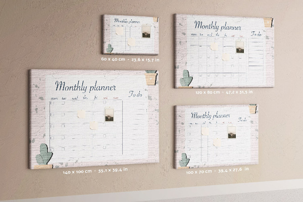 Prikbord maandplanner met plantenaccenten