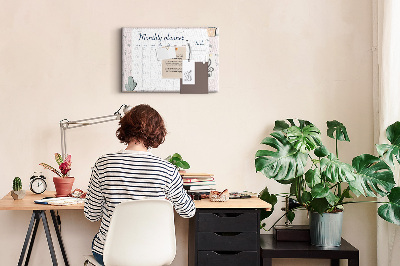 Prikbord maandplanner met plantenaccenten