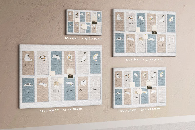 Kalender met illustraties van huisdieren prikbord met schattige dierenafbeeldingen