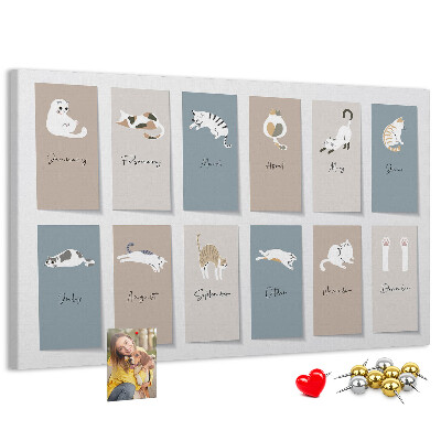 Kalender met illustraties van huisdieren prikbord met schattige dierenafbeeldingen