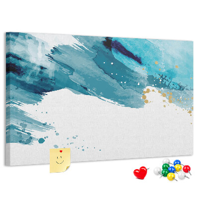 Prikbord blauwe golven met gouden accenten