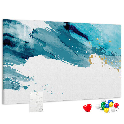 Prikbord blauwe golven met gouden accenten