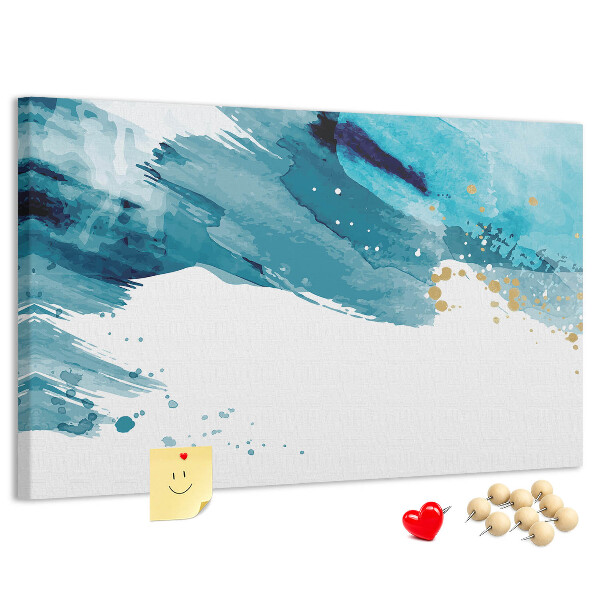 Prikbord blauwe golven met gouden accenten