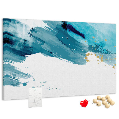 Prikbord blauwe golven met gouden accenten