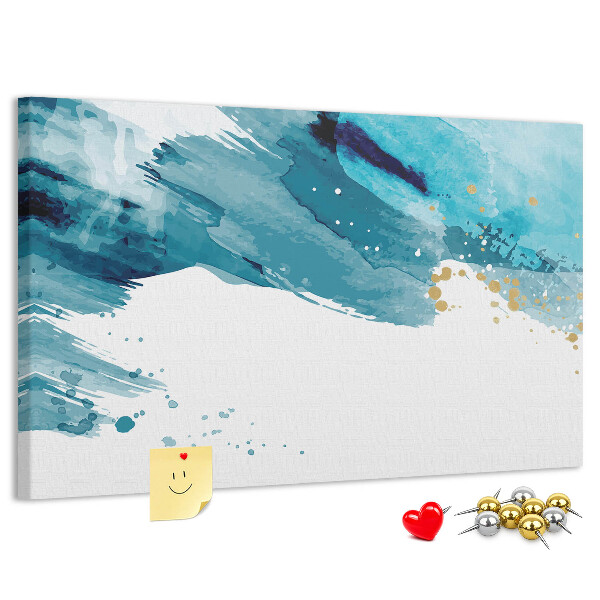 Prikbord blauwe golven met gouden accenten