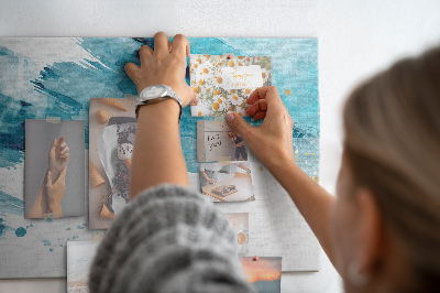 Prikbord blauwe golven met gouden accenten