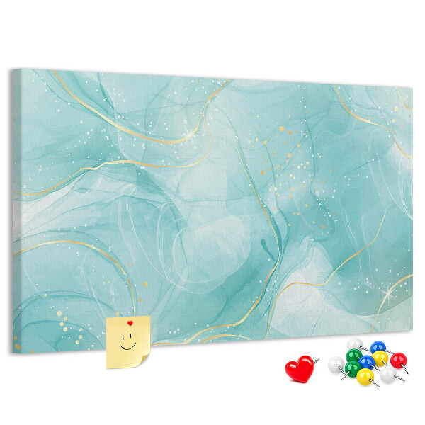 Kurkbord met fijne golven in turquoise tinten