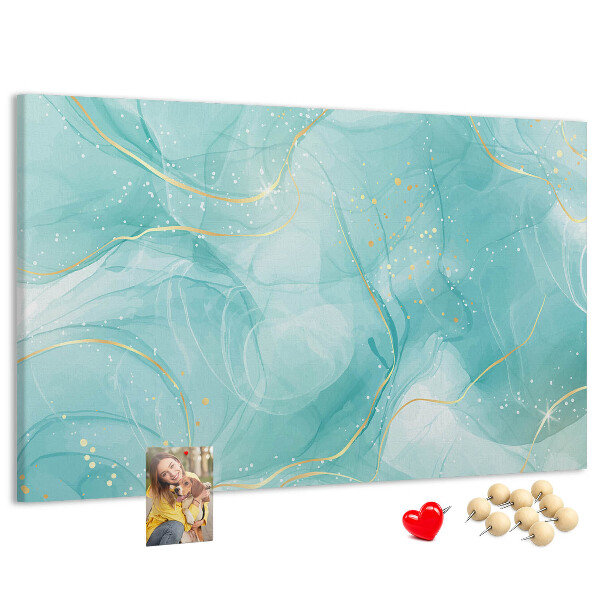 Kurkbord met fijne golven in turquoise tinten