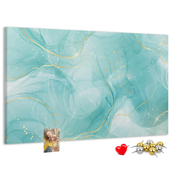 Kurkbord met fijne golven in turquoise tinten