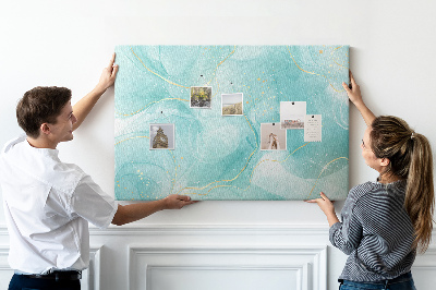 Kurkbord met fijne golven in turquoise tinten
