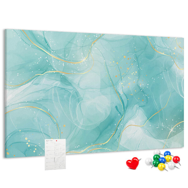 Kurkbord met fijne golven in turquoise tinten