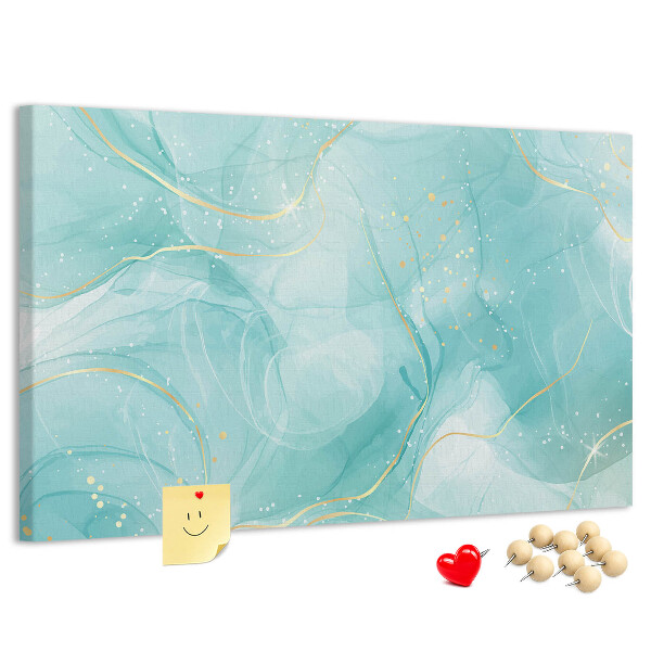 Kurkbord met fijne golven in turquoise tinten