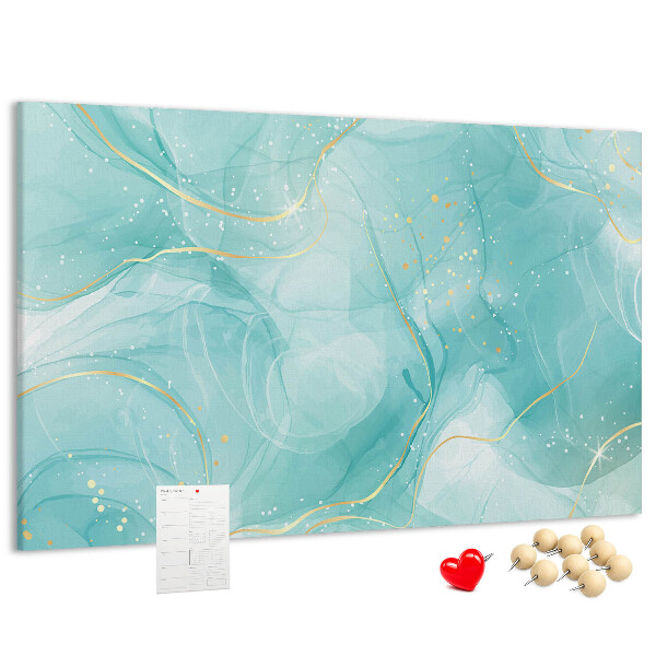 Kurkbord met fijne golven in turquoise tinten