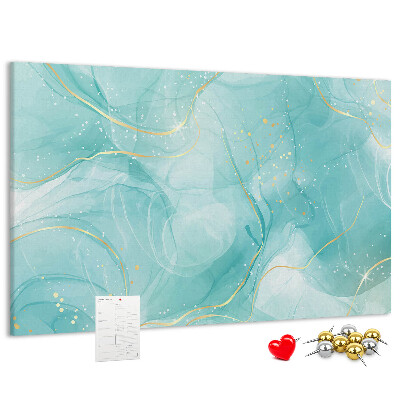 Kurkbord met fijne golven in turquoise tinten
