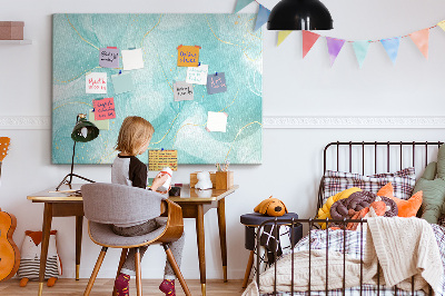 Kurkbord met fijne golven in turquoise tinten