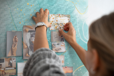 Kurkbord met fijne golven in turquoise tinten