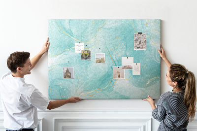 Kurkbord met fijne golven in turquoise tinten