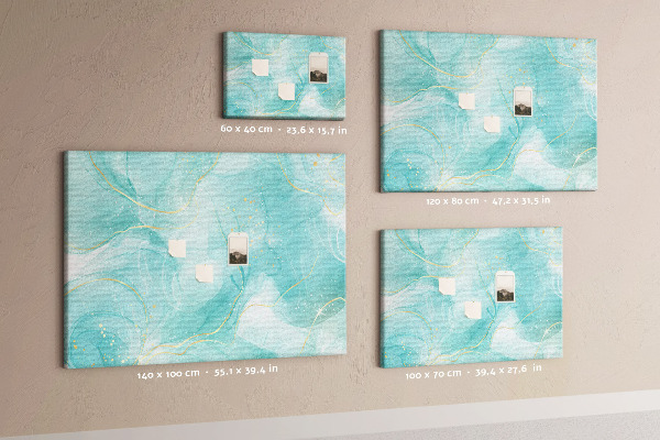 Kurkbord met fijne golven in turquoise tinten