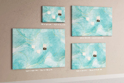 Kurkbord met fijne golven in turquoise tinten