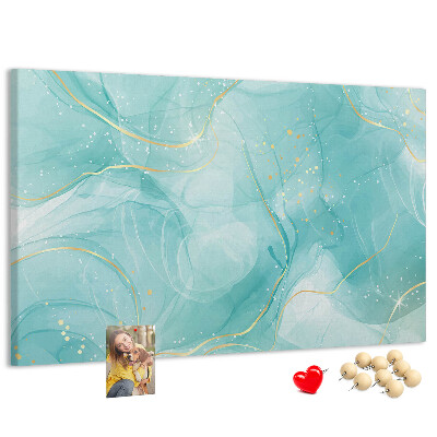 Kurkbord met fijne golven in turquoise tinten