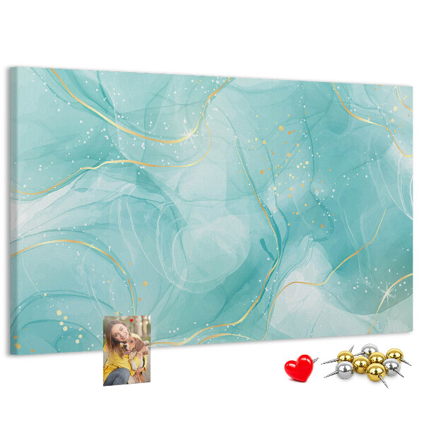 Kurkbord met fijne golven in turquoise tinten
