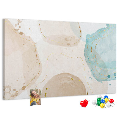 Kurkbord met abstract landschap in pasteltinten