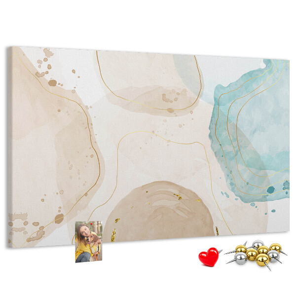 Kurkbord met abstract landschap in pasteltinten
